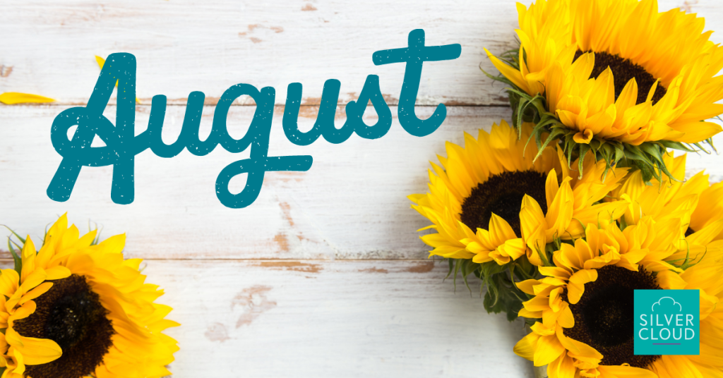 An image of sunflowers with the word August introduucing this month's hr and payroll tech news