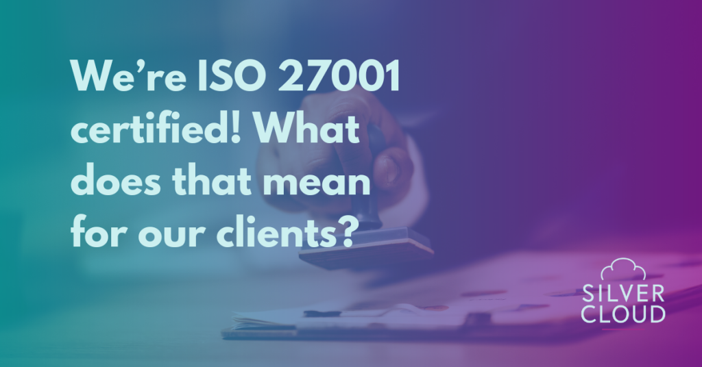 Image of a stamp being placed on a document to represent our ISO 27001 ceritification