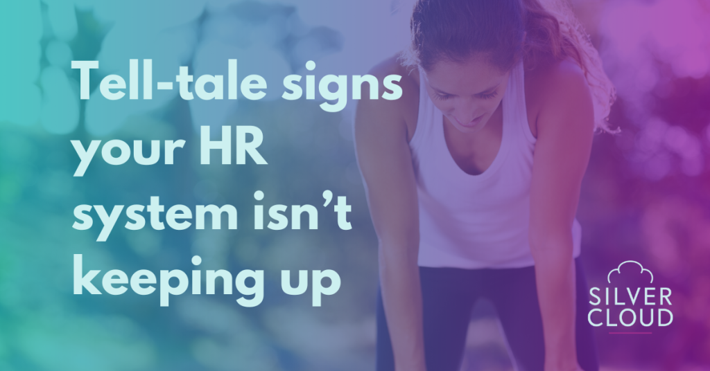 A woman with her hands on her knees after exercising, showing the signs your HR system isn't keeping up
