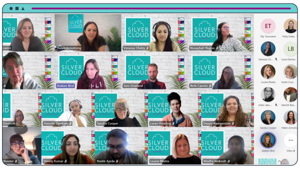 A group call of the Silver Cloud team celebrating inclusion for International Women's Day